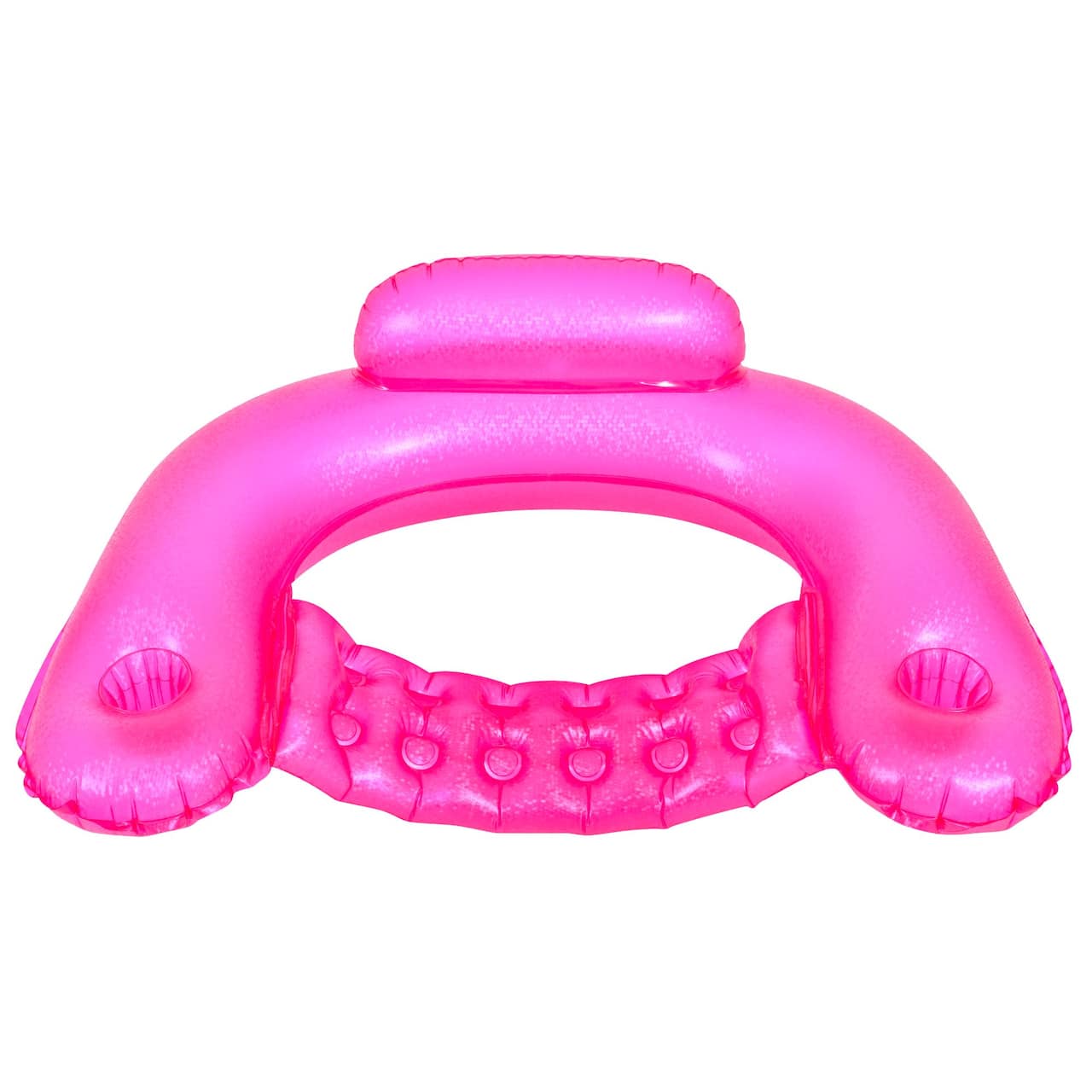 50" Pink Mosaic Water Lounger with Cup Holders & Backrest